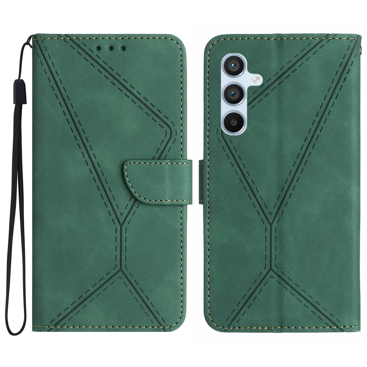 HT05 For Samsung Galaxy F34 5G M34 5G PU Leather Phone Case Imprinted Line Wallet Stand Cover HT05 For Samsung Galaxy F34 5G M34 5G PU Leather Phone Case Imprinted Line Wallet Stand Cover